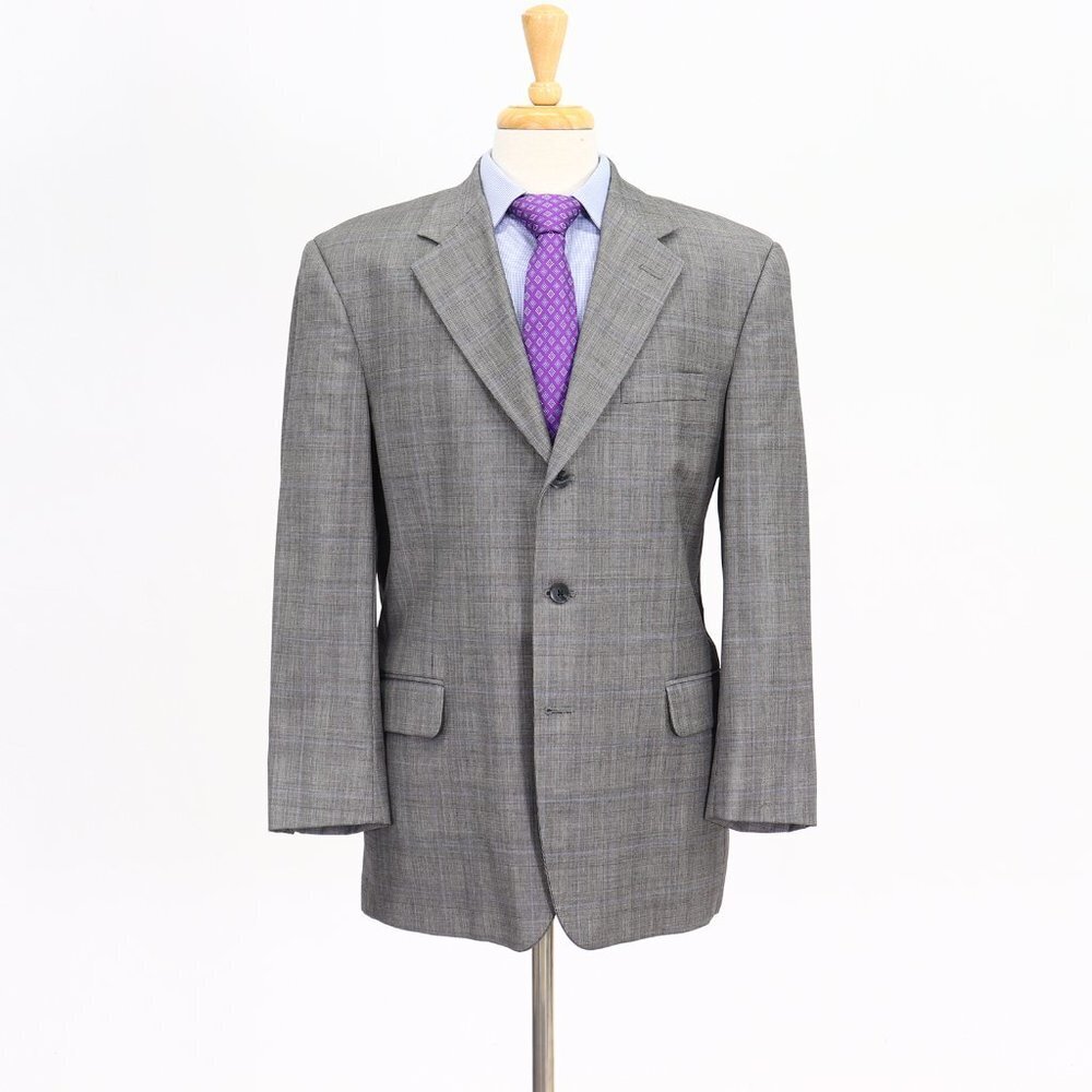 Tom James 42R Gray Check 3-Button Sport Coat Blazer Jacket B936